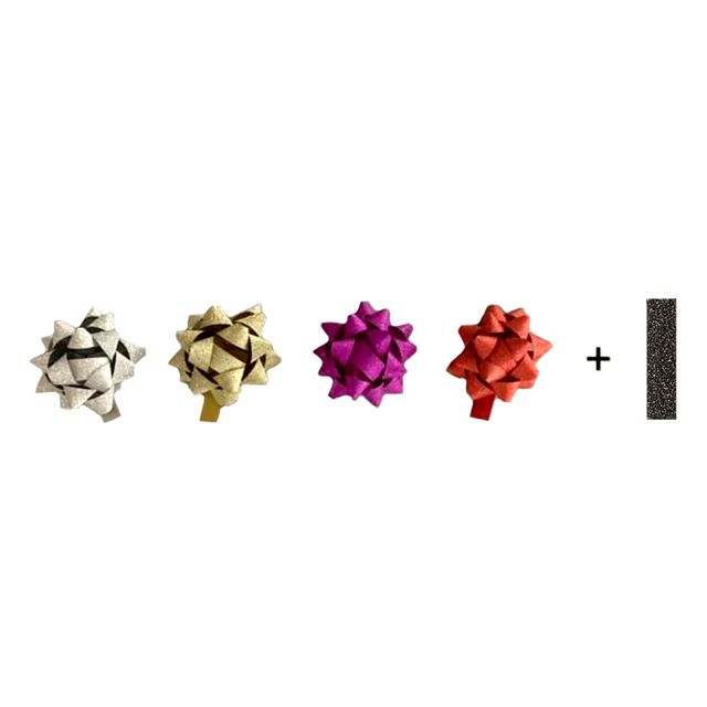 Haza -  Rozetten assorti glitter diameter 50mm
