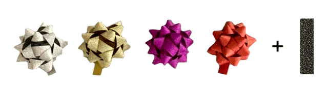 Haza - Rosettes assorted glitter diameter 50mm
