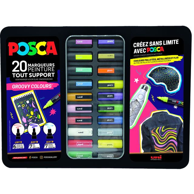 Posca -  Paintmarker uni  groovy colours metaal 20st