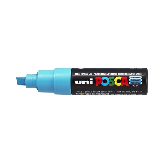 Posca - Paintmarker Uni PC8K, breite Diagonale, Fluor-Türkis