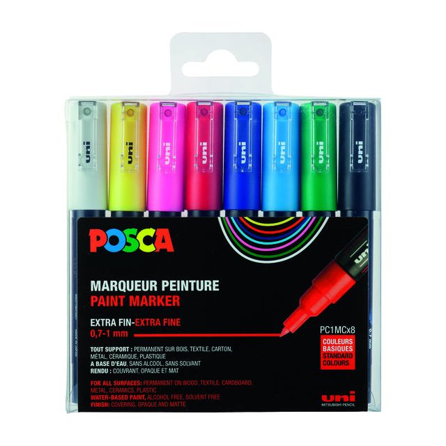 Posca - Verfstift posca pc1mc ef 8st assorti