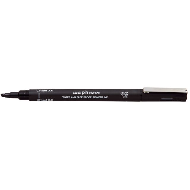 Uni-Ball – Fineliner Pin Meißelspitze 3 mm schwarz