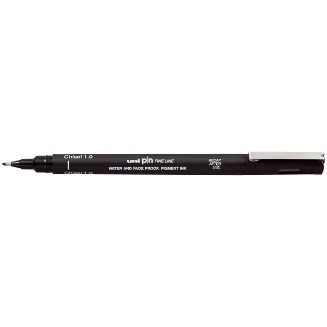 Uni-ball - Fineliner pin beitelpunt 1mm zwart