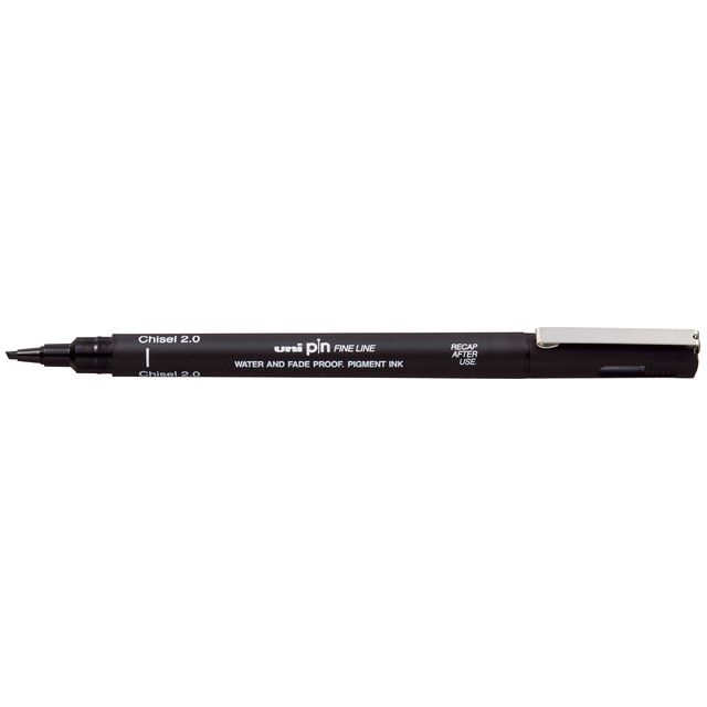 Uni -ball - Fineliner Pin Beitelpunt 2mm schwarz