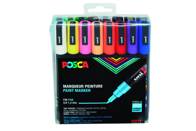 Posca - Paintmarker Uni PCfine standard set assortito di 16 pezzi