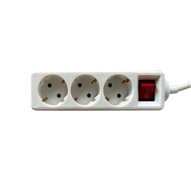 BRASQ - 3-way power strip 1.4 meters white