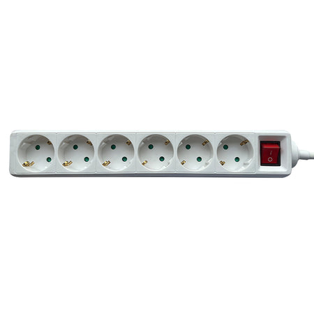 Brasq -  Stekkerdoos  6 voudig 3 meter wit
