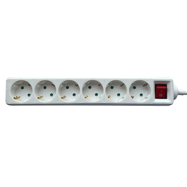 Brasq -  Stekkerdoos  6 voudig 3 meter wit