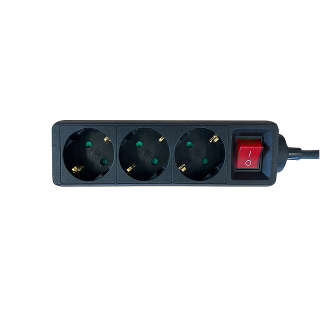 BRASQ - Power strip 3x 3 meters black