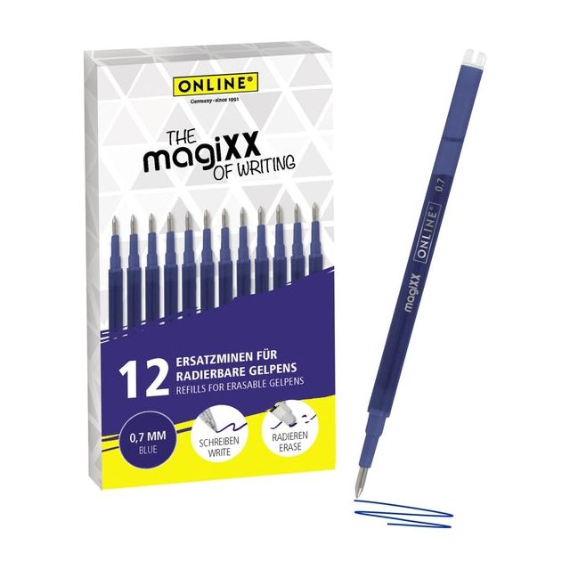 Quantore - Gelschrijvervulling online magixx 0.7mm 12st blauw