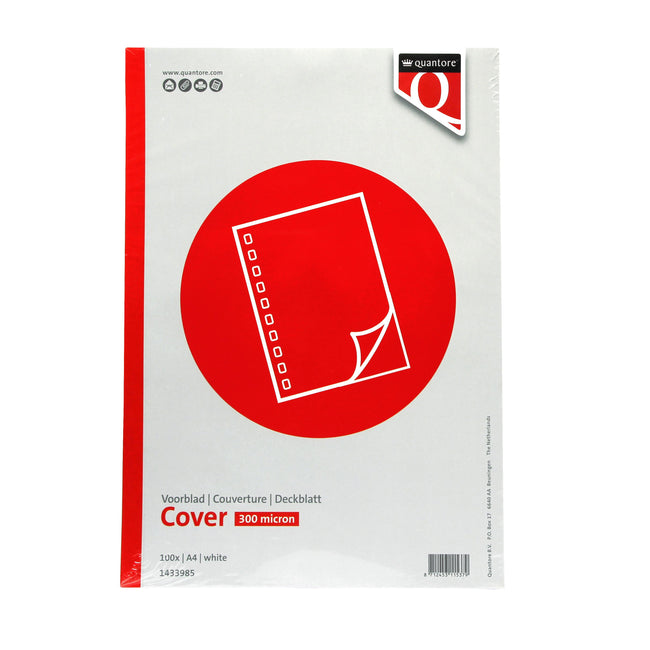 Quantore - Cover page A4 PP 300 micron white 100 pieces