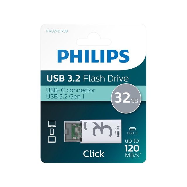 Philips - usb 32gb usb-c click shadow g