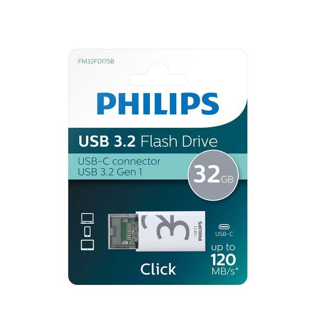 Philips - USB Stick Click USB-C 32GB Shadow G