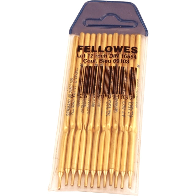 Fellowes - Ricarica per penna a sfera DIN per penna da banco blu 12 pezzi