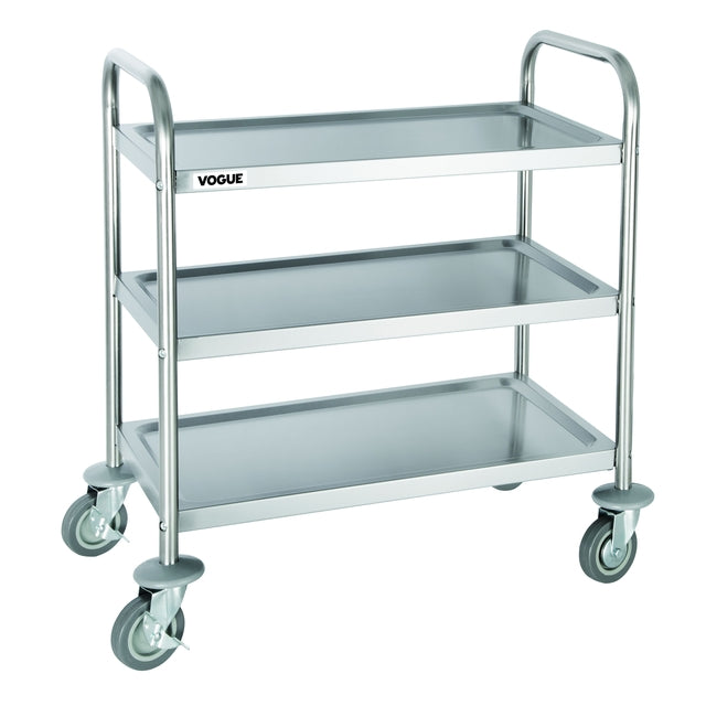 Vogue - Serving trolley with 3 shelves 82.5x71 cm stainless steel