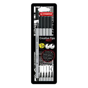 Stabilo -  Creative Tips etui met 5 puntdiktes zwart