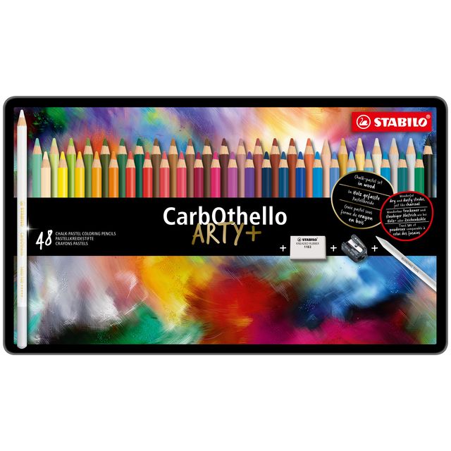 Stabilo - Matite colorate CarbOthello pastello lime latta assortita da 48 pezzi