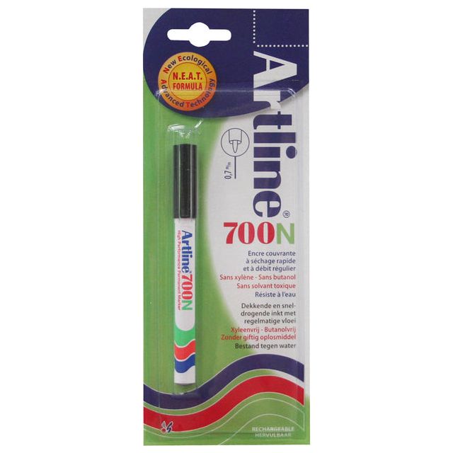 Artline - Viltstift artline 700 rond 0.7mm blister zwart