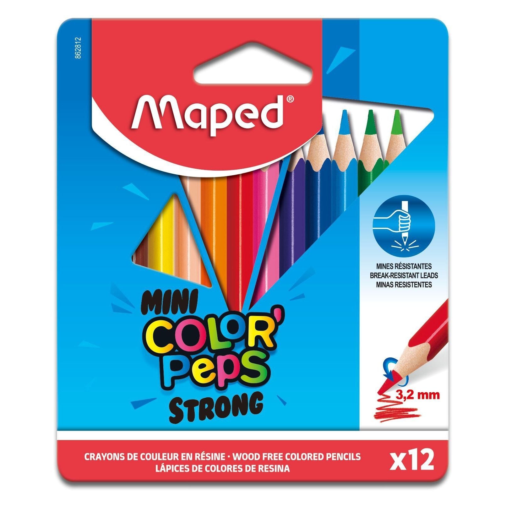 Maped - Matita colorata Color'Peps Mini Strong set di 12 colori
