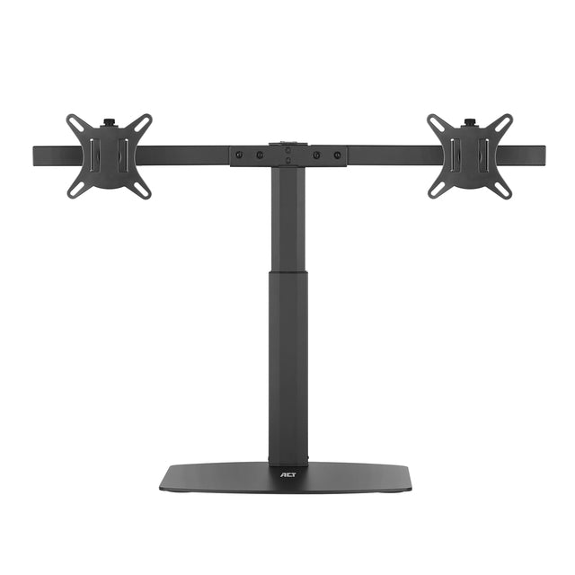 ACT -   Monitorarm 27 office, op voet met gasveer, crossbar, 2 schermen