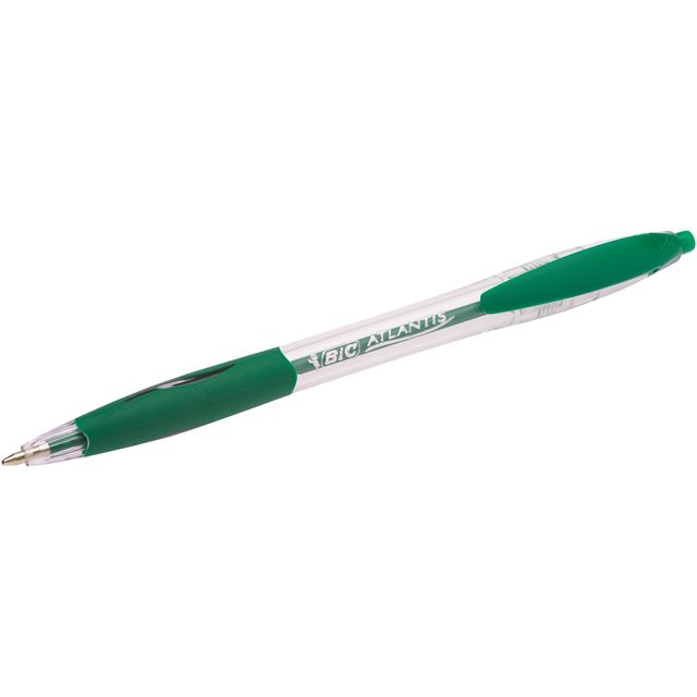 Bic - Bolígrafo Atlantis classic grip clic medio verde