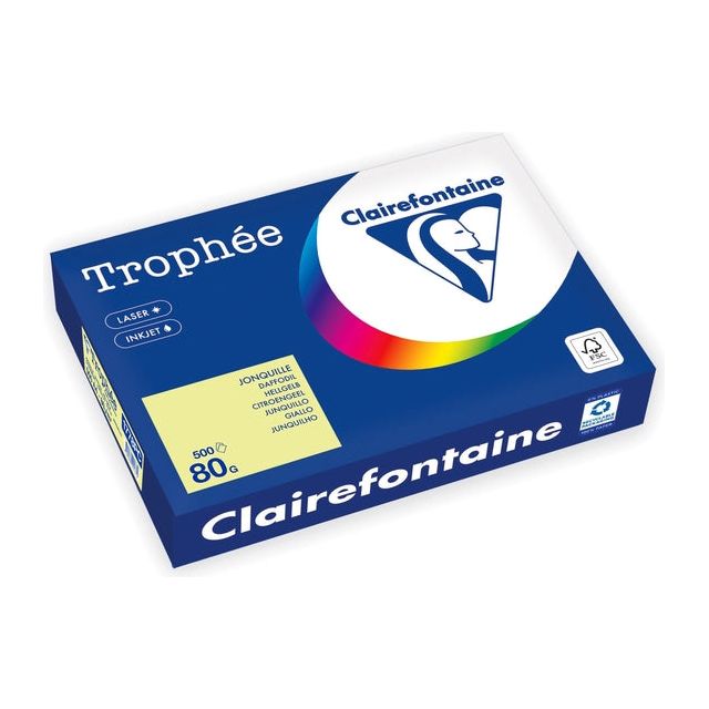 Trophee - Kopieerpapier a4 80gr citroengeel | 5 stuks