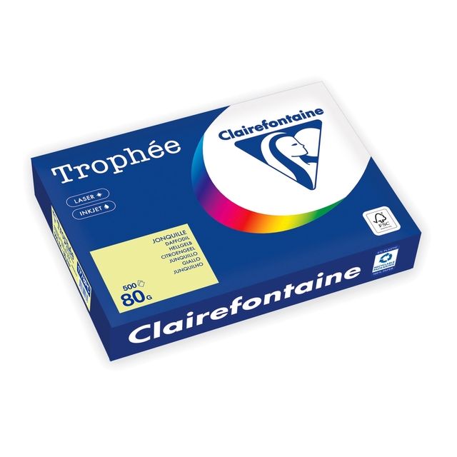 Clairefontaine - Carta per fotocopie Trophée A4 80gr giallo limone 500 fogli