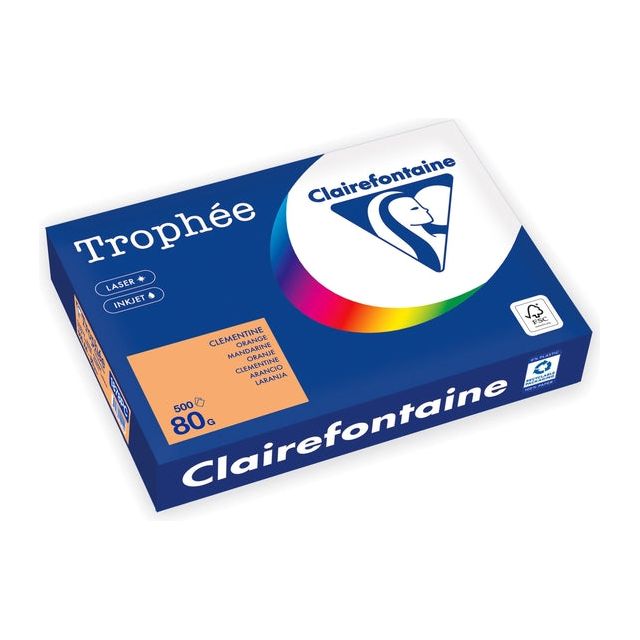 Clairefontaine - Trophée gekleurd papier, A4, 80 g, 500 vel, oranje