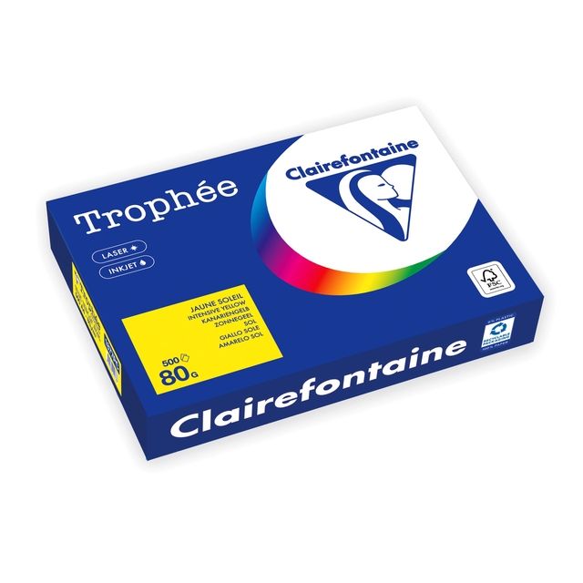 Clairefontaine - Papier à copier Trophée A4 80gr jaune soleil 500 feuilles