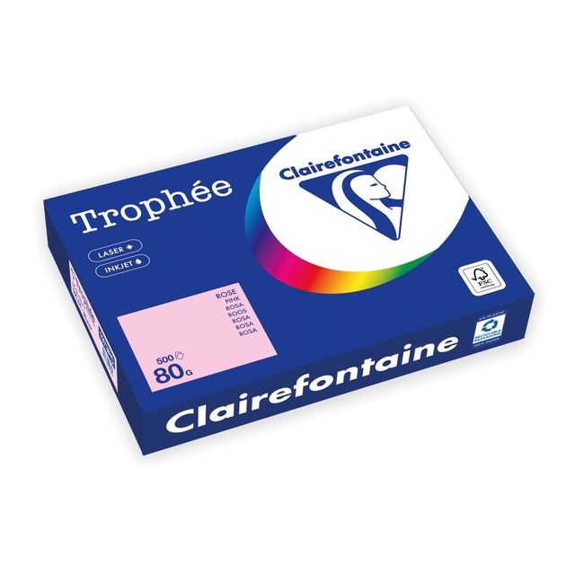 Clairefontaine - Papier à copier Trophée A4 80gr rose 500 feuilles