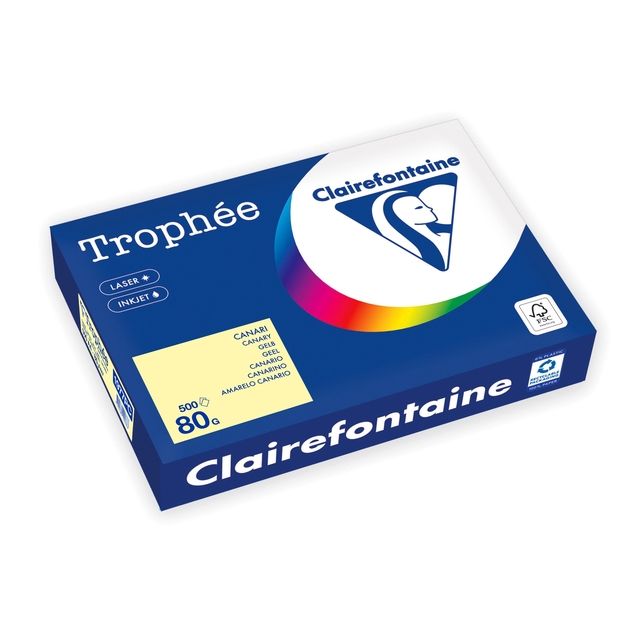 Trophee -  Kopieerpapier a4 80gr geel | 5 stuks