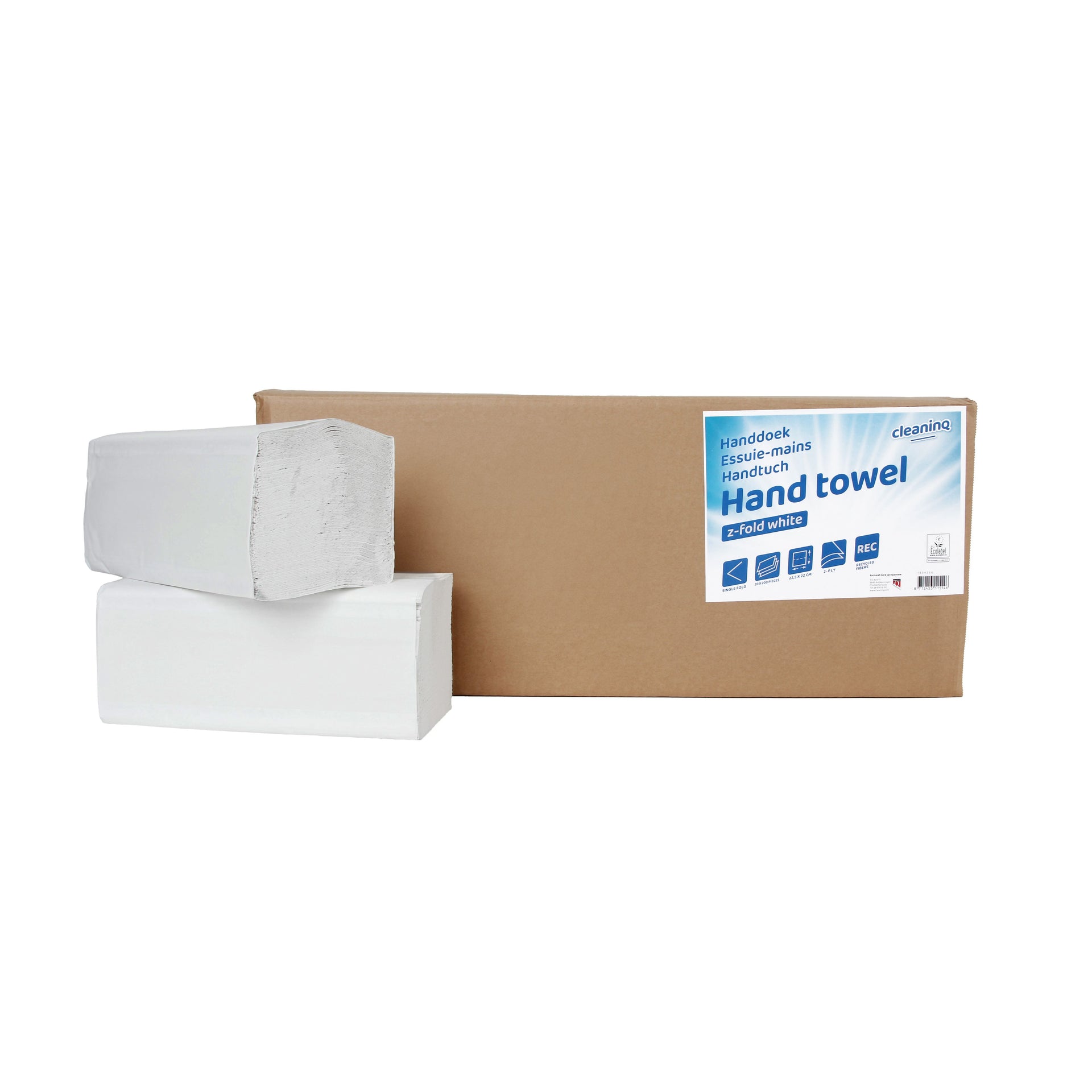 Cleaninq -  Handdoek  h3 225x220mm 20x200 vel wit