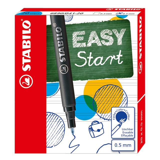 STABILO - Recambio para bolígrafo roller Easyoriginal fino azul caja de 20 piezas