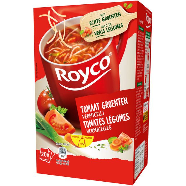 Royco - Minute Suppe Tomatengemüse Vermicelli, Packung mit 20 Taschen