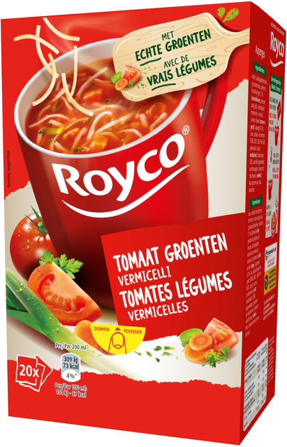 Royco - Minute Suppe Tomatengemüse Vermicelli, Packung mit 20 Taschen