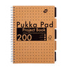 Pukka Pad - Carnet de projets Pad Kraft A4 ligne 5 onglets 200 pages 80gr
