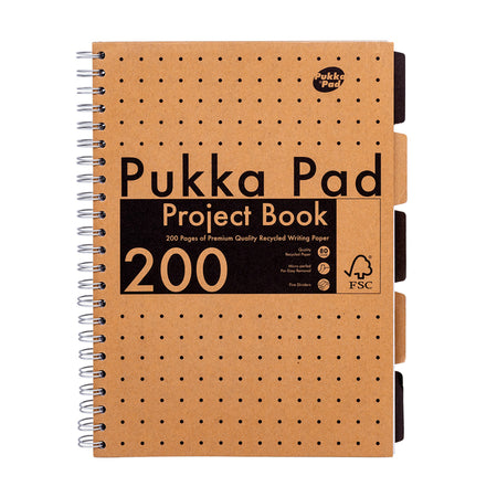 Pukka Pad - Quaderno di progetto Blocco Kraft A4 linea 5 tabs 200 pagine 80gr