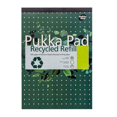 Pukka Pad - Blocco note Blocco riciclato linea A4 4 fori 100 fogli 80gr