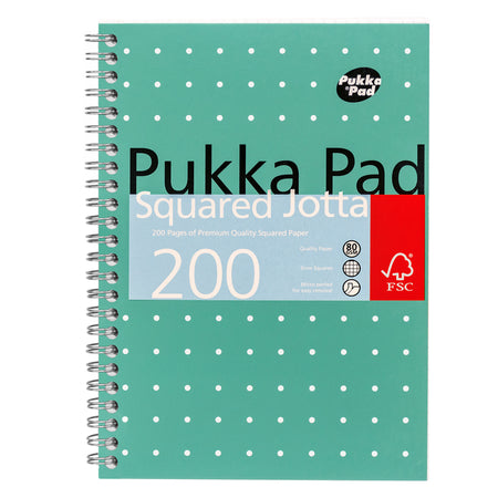Pukka Pad - Blocco note Jotta A5 rombo 5x5mm 200 pagine 80gr verde