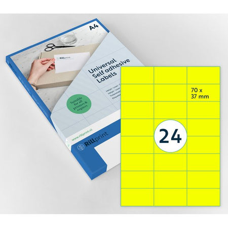 Rillprint - Label 70x37mm fluoro yellow 2400 labels