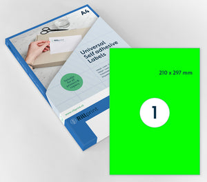 Rillprint - Etichetta 210x297mm verde fluo 100 etichette