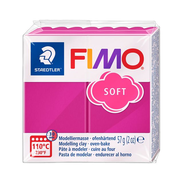 Fimo Staedtler - Pâte à modeler Fimo soft 57 grammes framboise
