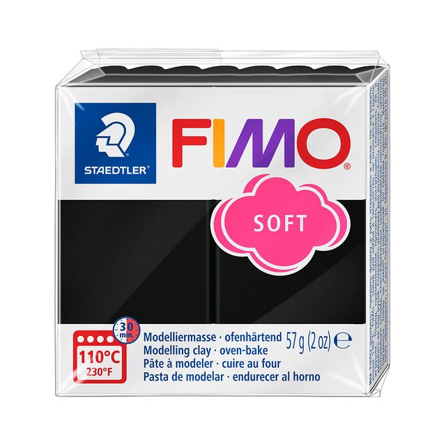 Fimo Staedtler -  Boetseerklei Fimo soft 57 gram zwart