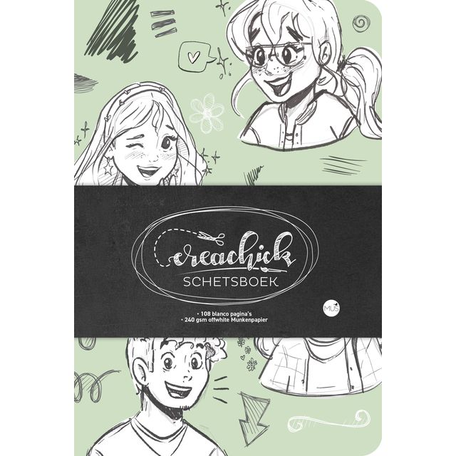 Crea Chick -  Schetsbk creachick sage green 14.5x21cm 240gr