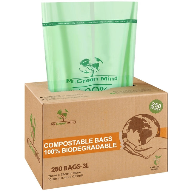 Mr. Green Mind - Waste bag organic Mr.Green Mind 26x29cm 2-3 liter dispenser 250 pieces