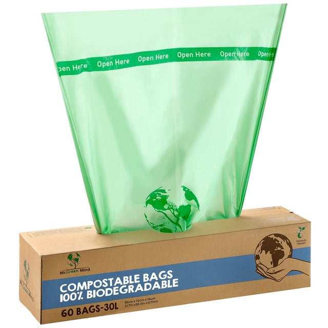 Mr. Green Mind - Waste bag organic Mr.Green Mind 54x72cm 30 liter dispenser 60 pieces