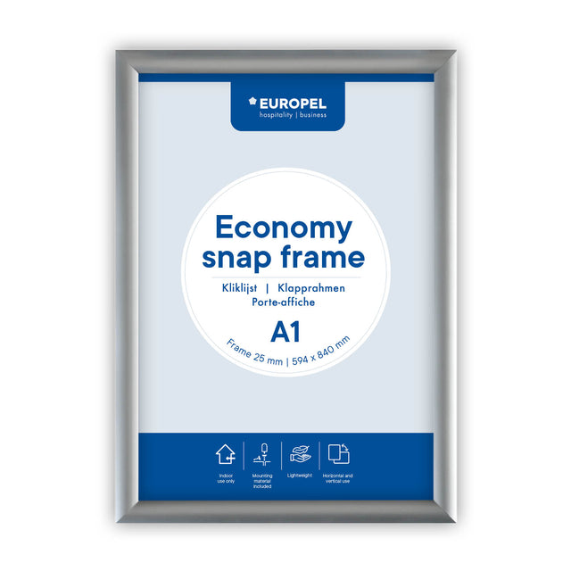 Europel - Protector de marco a presión Economy A1 plateado