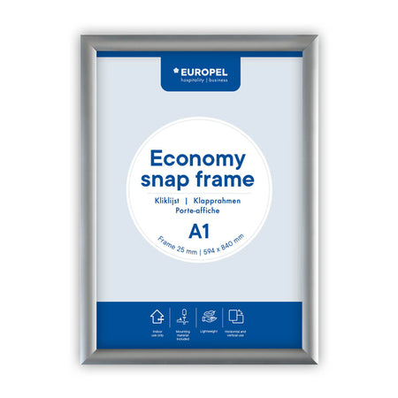Europel - Cornice a scatto Economy A1 argento