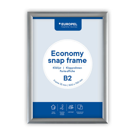 Europel - Cornice a scatto Economy B2 argento