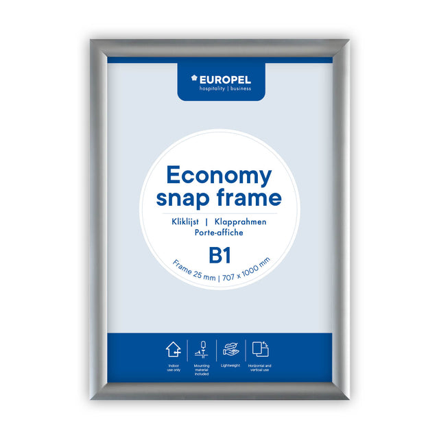 Europel - Cornice a scatto Economy B1 argento